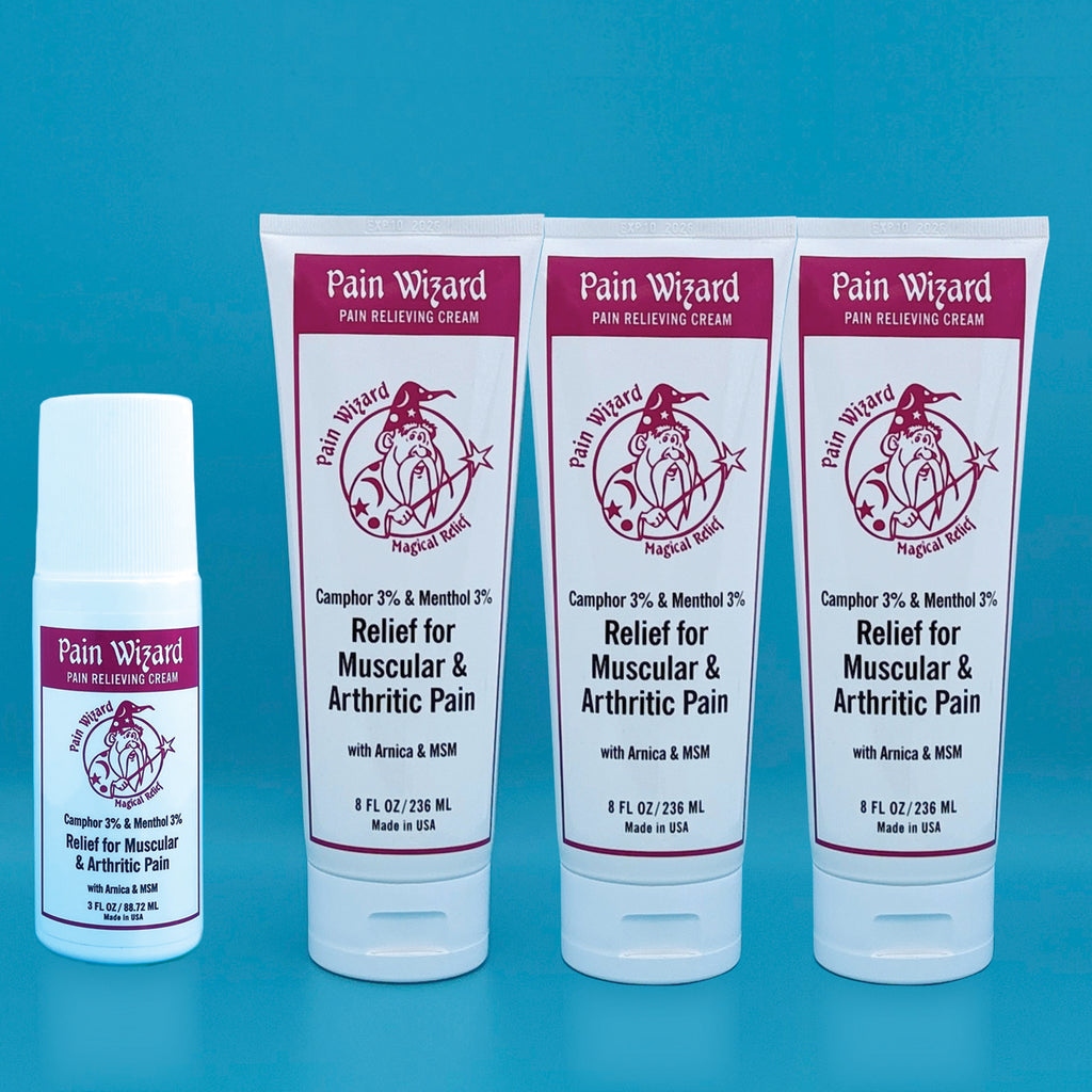 Buy 3 Pain Wizard 8oz tubes – Receive 1 - 3oz Roll-on FREE!